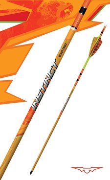 Black Eagle Arrows Instinct 350Spine Yellow/Orange Feathers - 6Pk Boxed